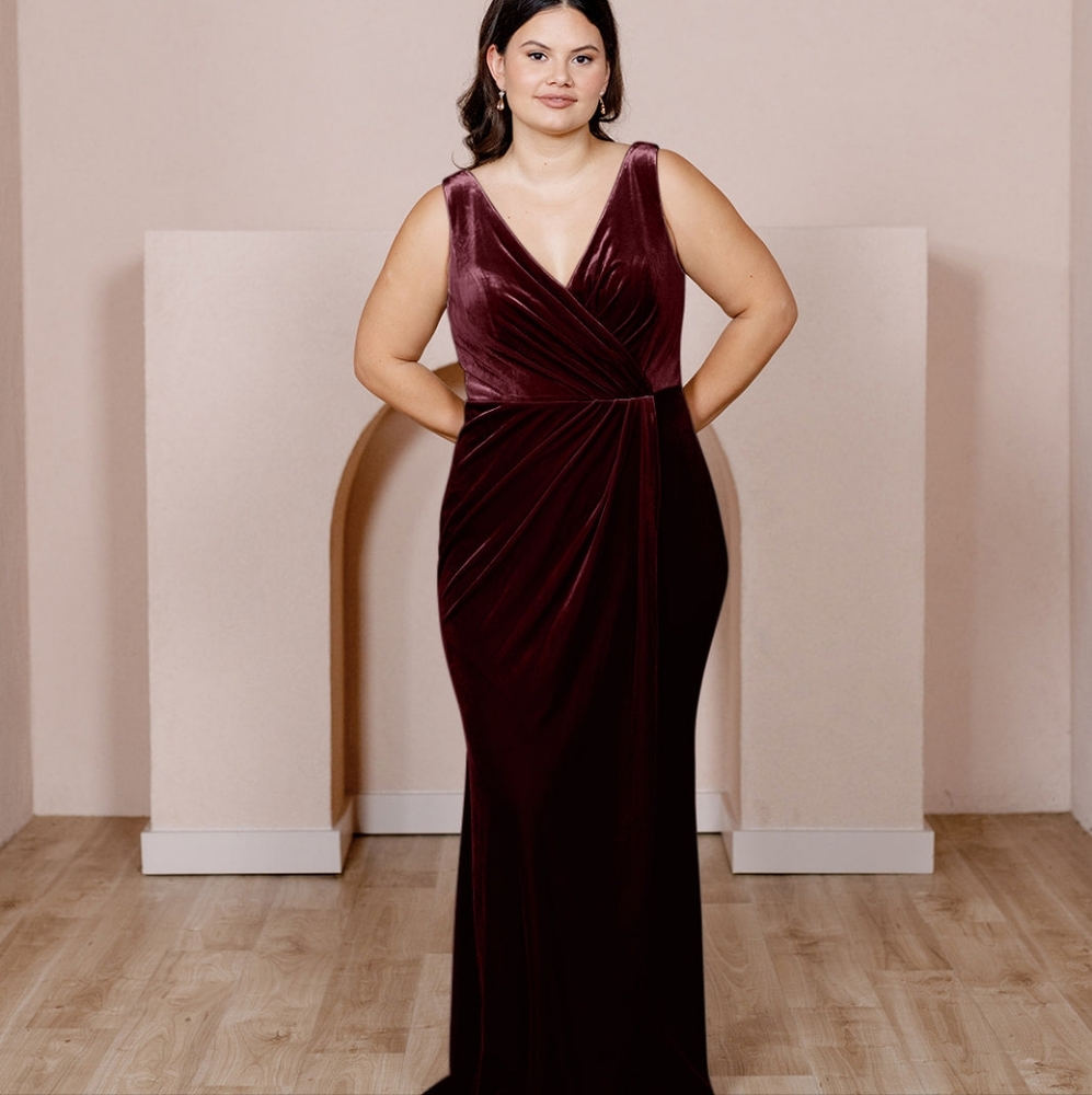 Revelry Blair Velvet Dress Burgundy Size 10